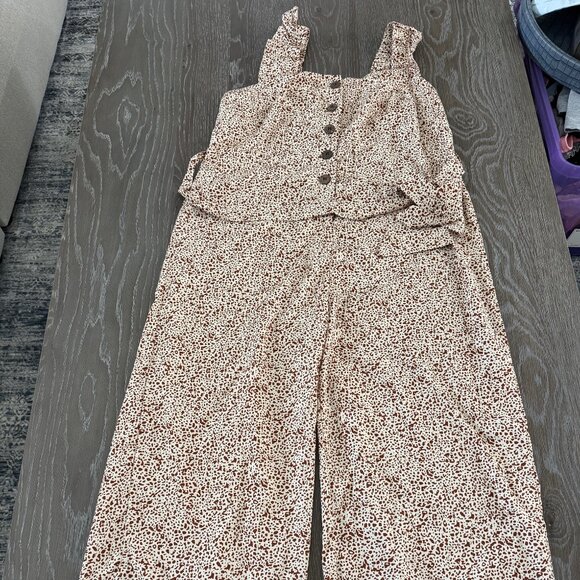 EUC Womens Shein Curve animal print sleeveless romper pants jumpsuit size 0XL - Picture 1 of 4